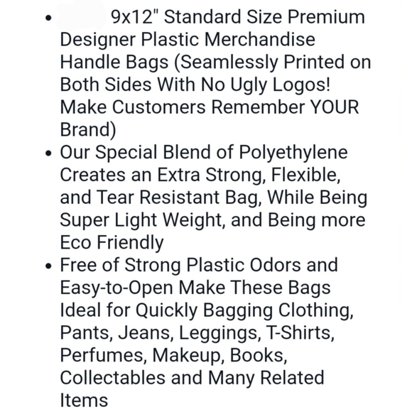 25 (9x12) Fashion Designer Poly Plastic Merchandise Bags - Picture 4 of 4